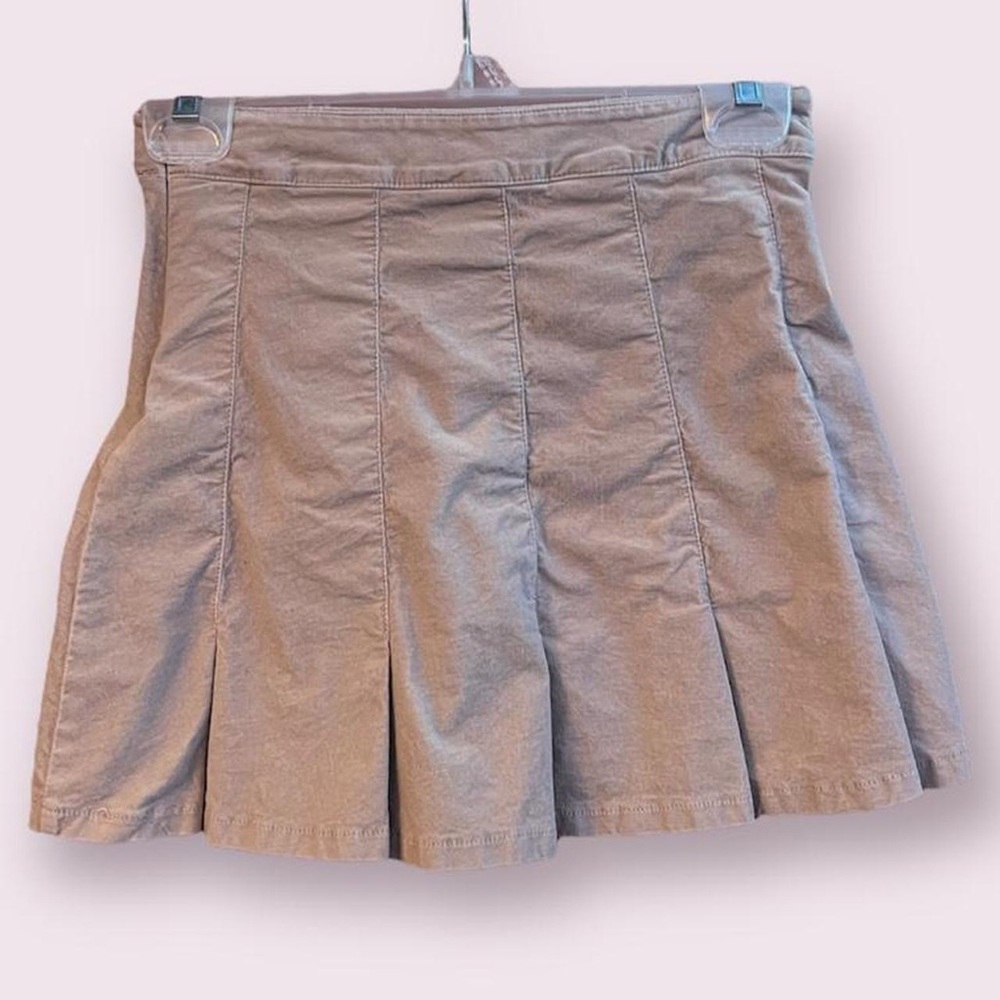 forever 21 tan corduroy pleated mini skirt